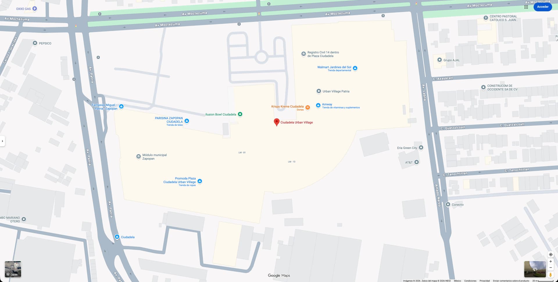 mapa Urban Village